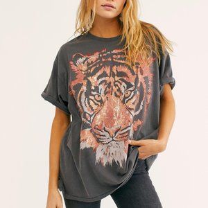 Free People Oversized Wrangler Tiger Tshirt XS